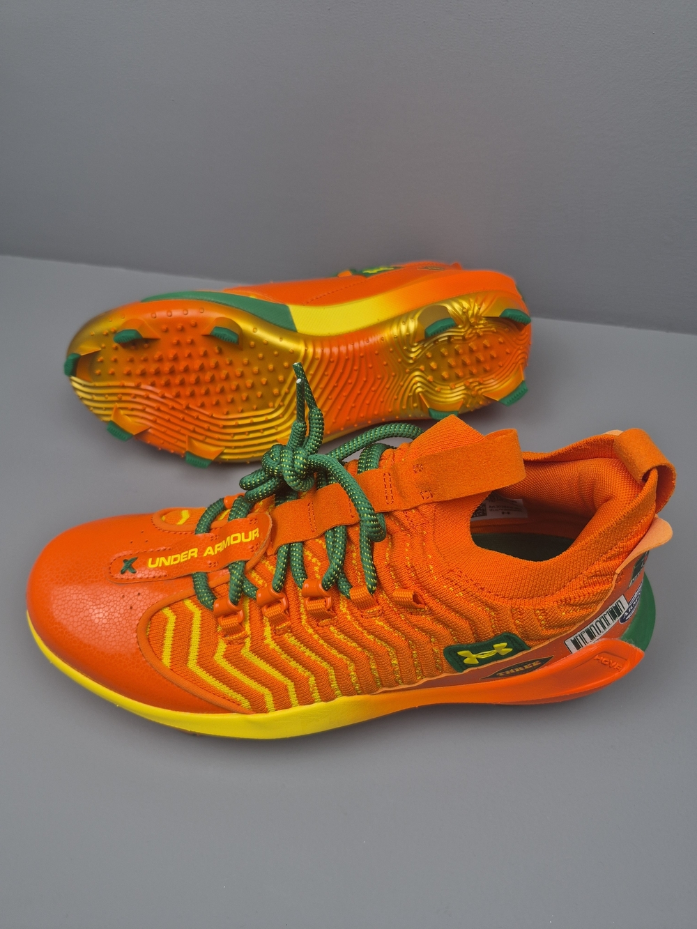 Under Armour Baseball Softball Cleats Orange Yellow Green US 11 Medium (D, M)